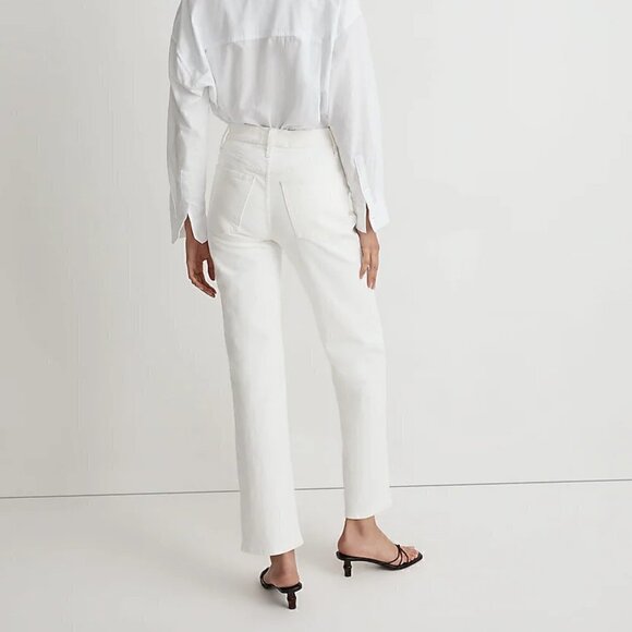 Madewell Perfect Vintage High Rise Straight Leg Jeans White Plus Size 32 NWT - Picture 3 of 11